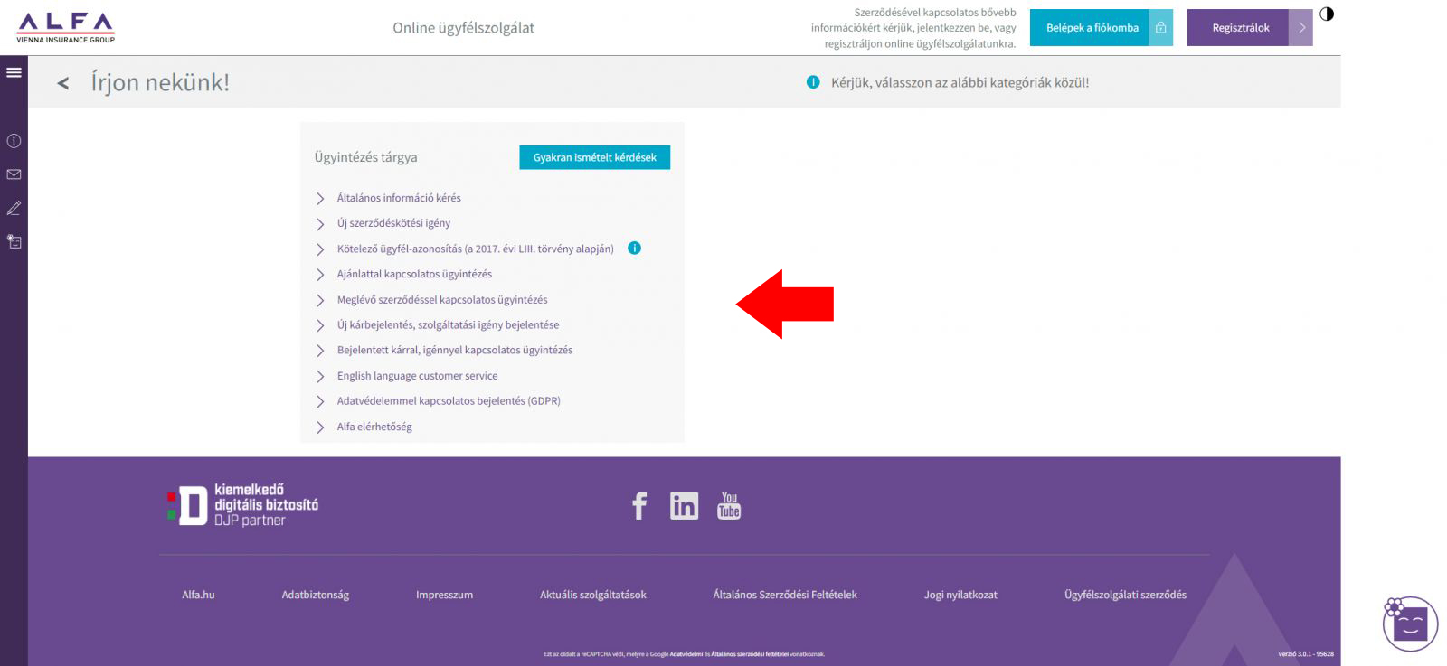 Alfa ügyfélszolgálat