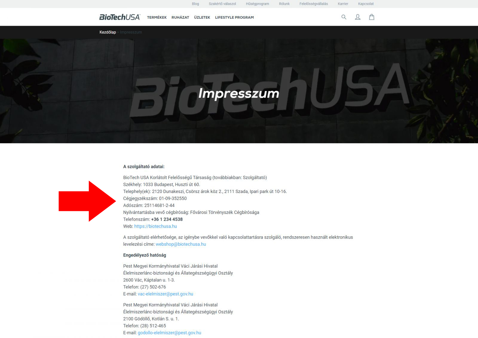 BiotechUSA ügyfélszolgálat