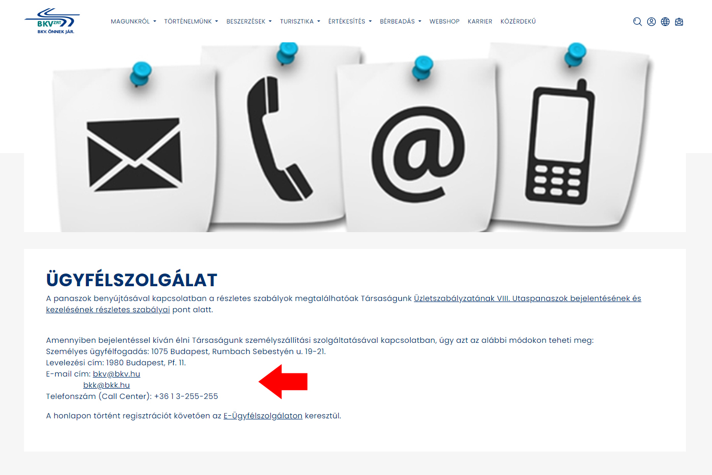 BKV ügyfélszolgálat