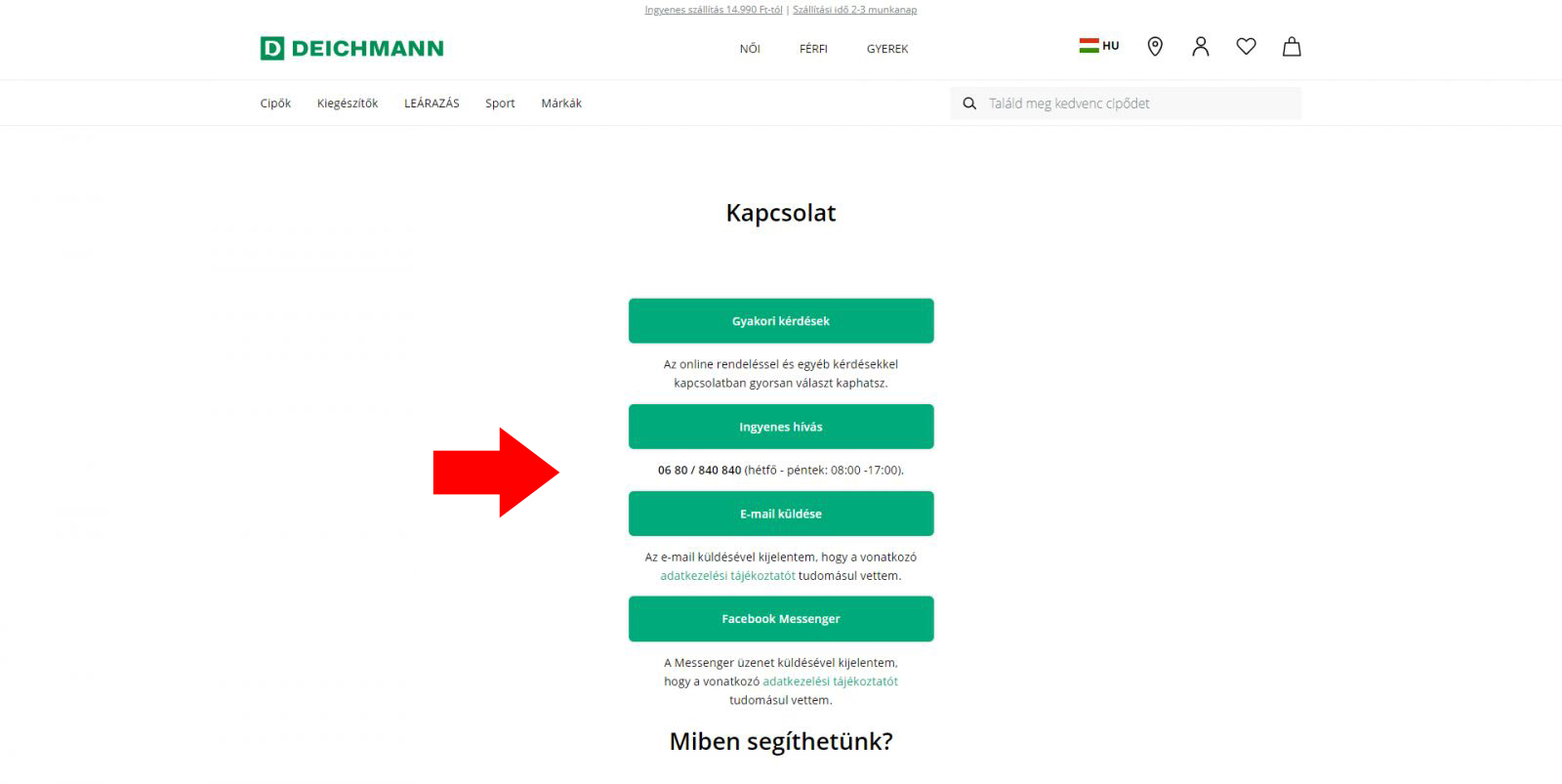 Deichmann ügyfélszolgálat