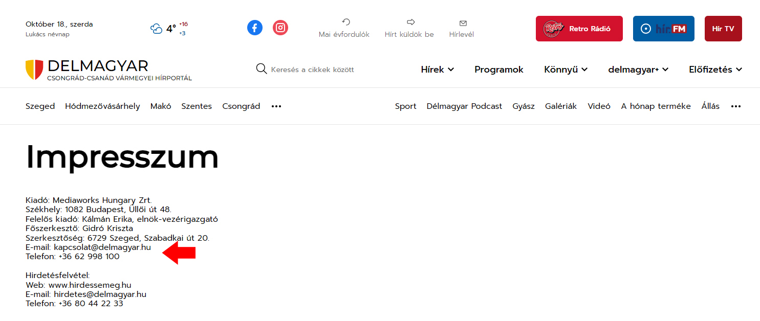Délmagyar ügyfélszolgálat