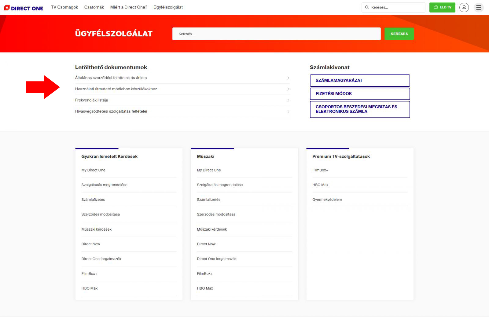 Direct one ügyfélszolgálat
