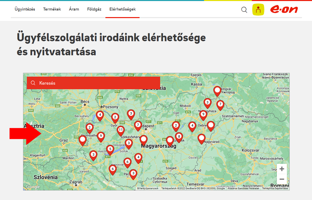 Eon ügyfélszolgálati irodák