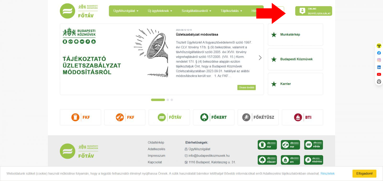 Főtáv ügyfélszolgálat