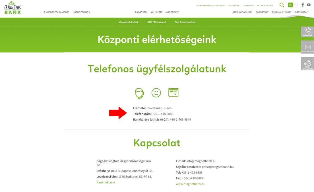 Magnet bank ügyfélszolgálat