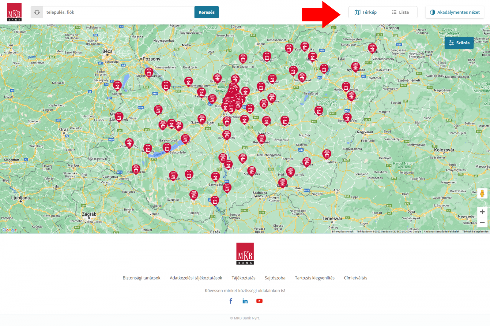 MKB Bank fiókkereső