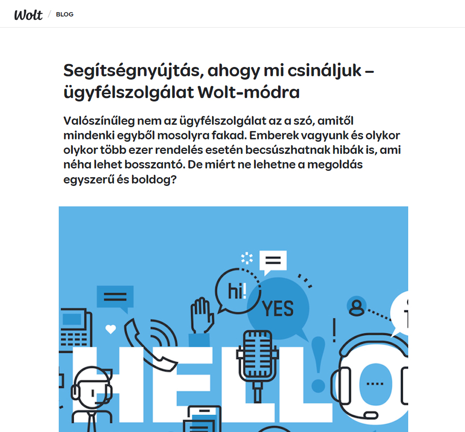 Wolt ügyfélszolgálat